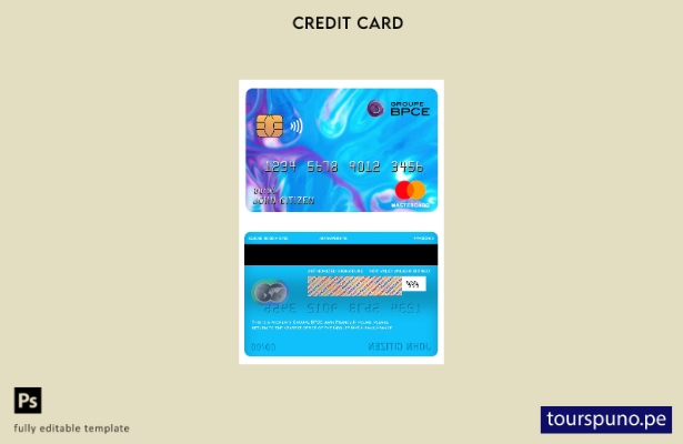 lista para imprimir plantilla de mastercard del banco France Groupe BPCE